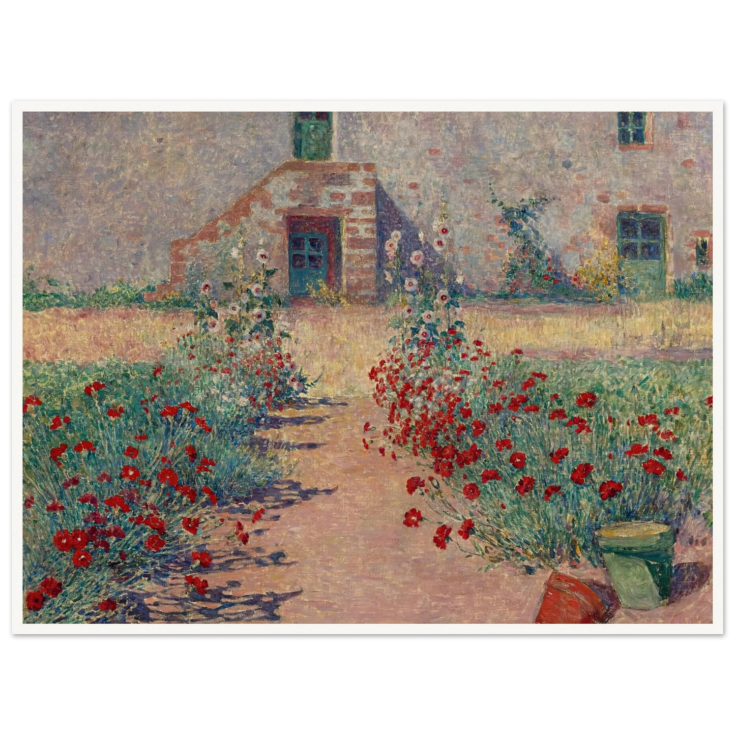 Aisle of Carnations in Kervaudu Art Print | Ferdinand du Puigaudeau - Framed Poster - 30x40 cm / 12x16″ - Black frame
