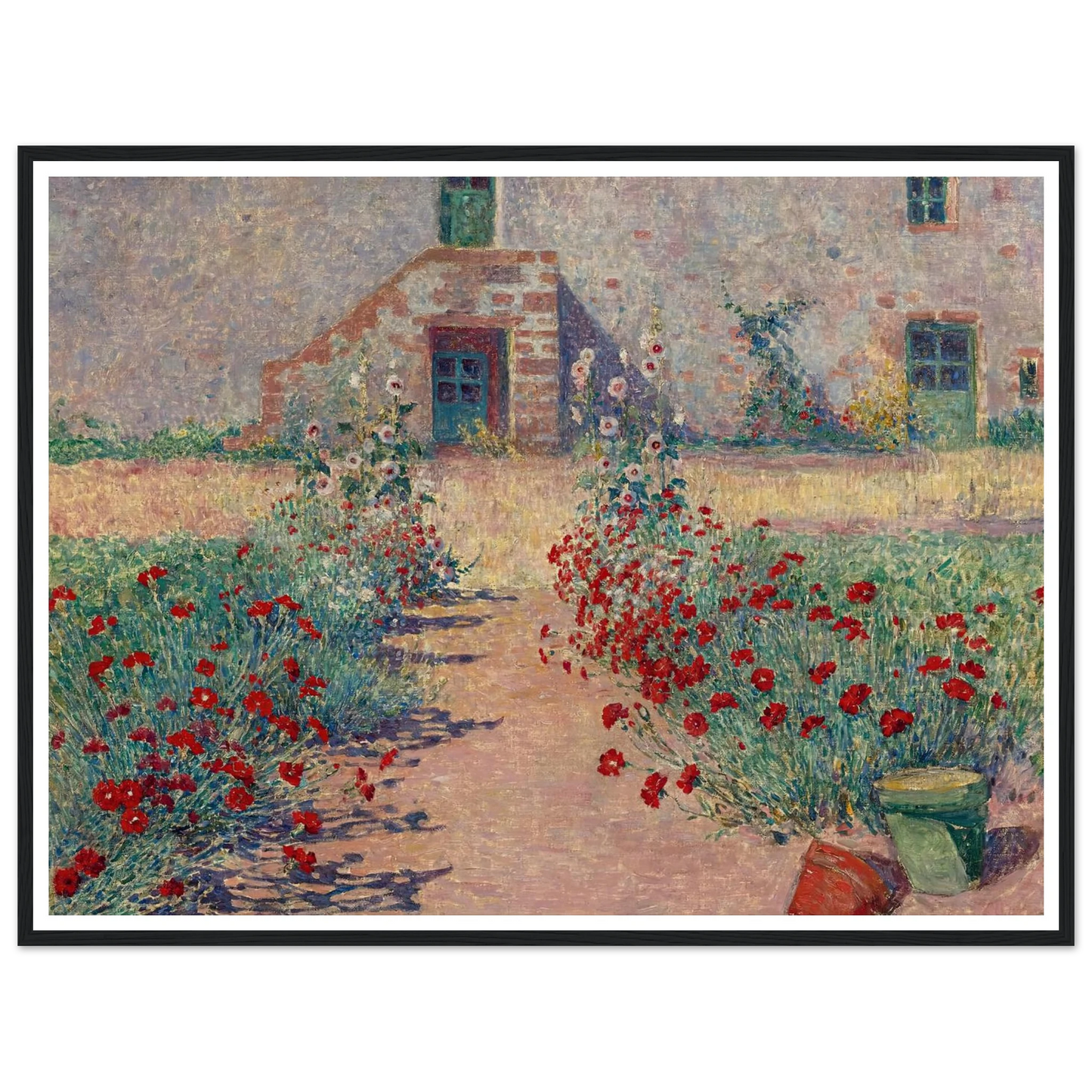 Aisle of Carnations in Kervaudu Art Print | Ferdinand du Puigaudeau - Framed Poster - 30x40 cm / 12x16″ - Black frame