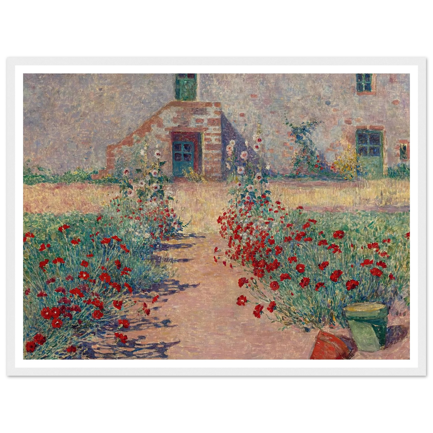 Aisle of Carnations in Kervaudu Art Print | Ferdinand du Puigaudeau - Framed Poster - 30x40 cm / 12x16″ - Black frame