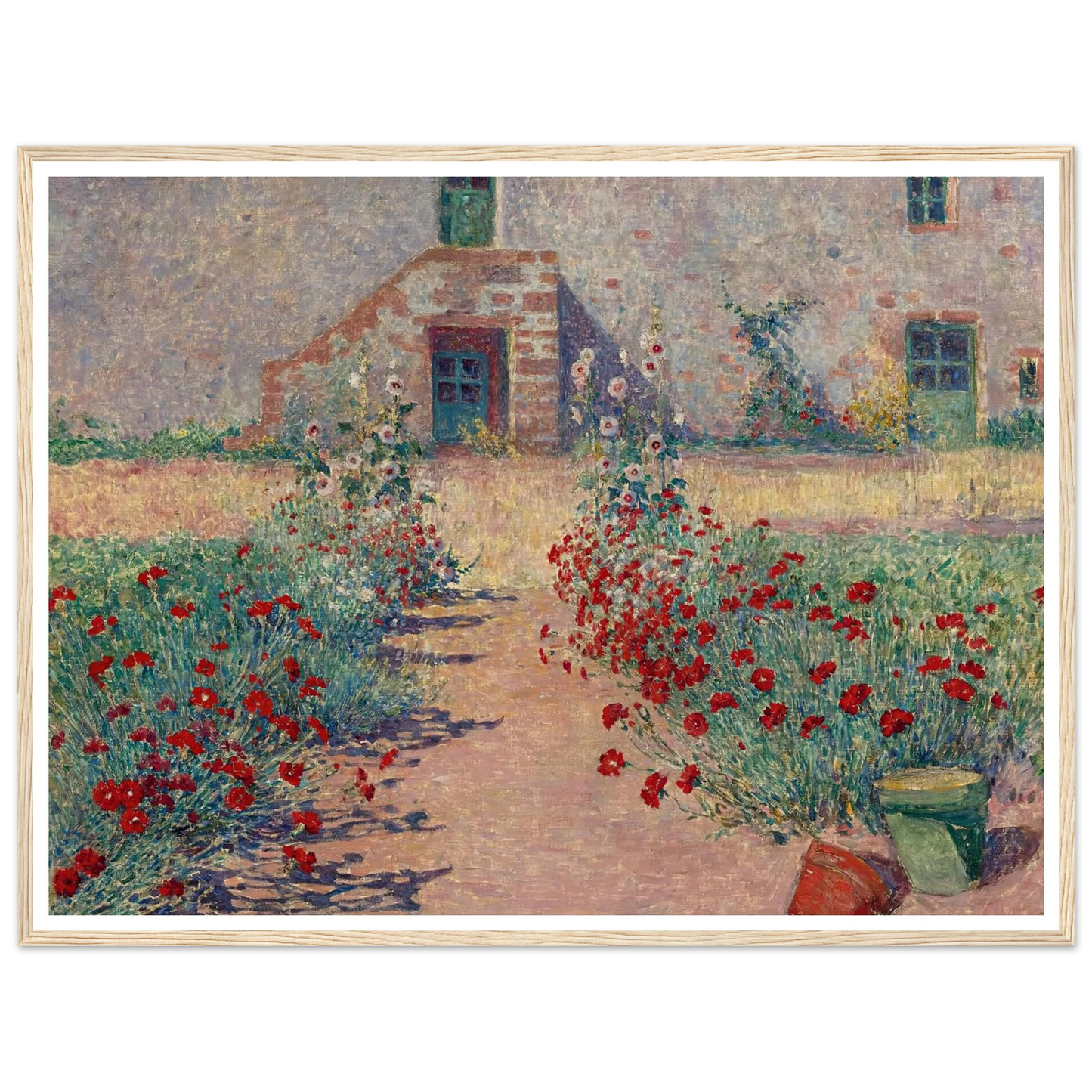 Aisle of Carnations in Kervaudu Art Print | Ferdinand du Puigaudeau - Framed Poster - 30x40 cm / 12x16″ - Black frame