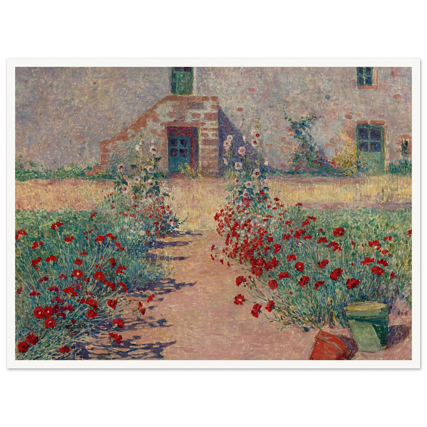 Aisle of Carnations in Kervaudu Art Print | Ferdinand du Puigaudeau - Framed Poster - 30x40 cm / 12x16″ - Black frame