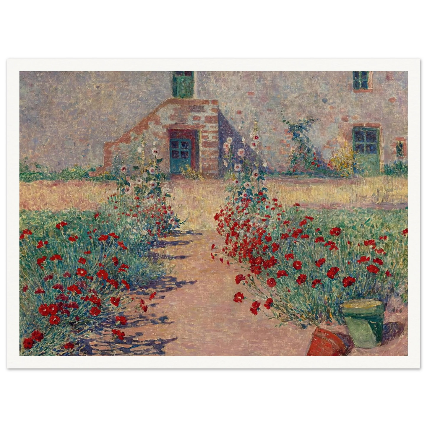 Aisle of Carnations in Kervaudu Art Print | Ferdinand du Puigaudeau - Framed Poster - 30x40 cm / 12x16″ - Black frame