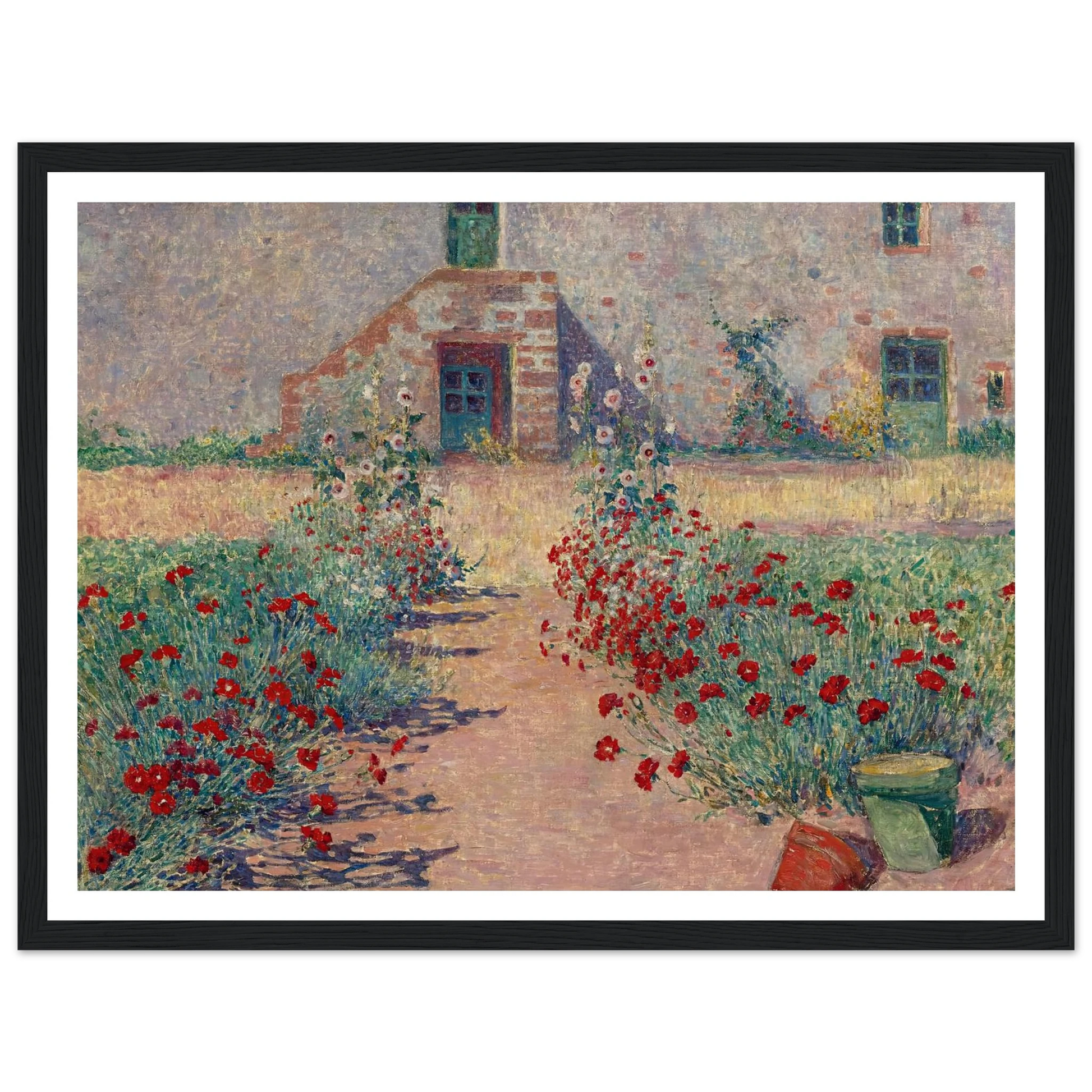 Aisle of Carnations in Kervaudu Art Print | Ferdinand du Puigaudeau - Framed Poster - 30x40 cm / 12x16″ - Black frame