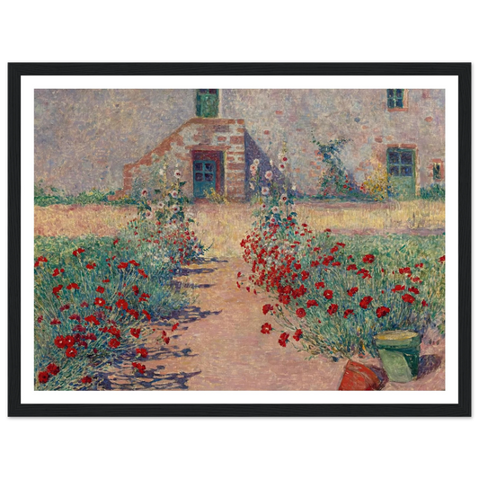 Aisle of Carnations in Kervaudu Art Print | Ferdinand du Puigaudeau - Framed Poster - 30x40 cm / 12x16″ - Black frame