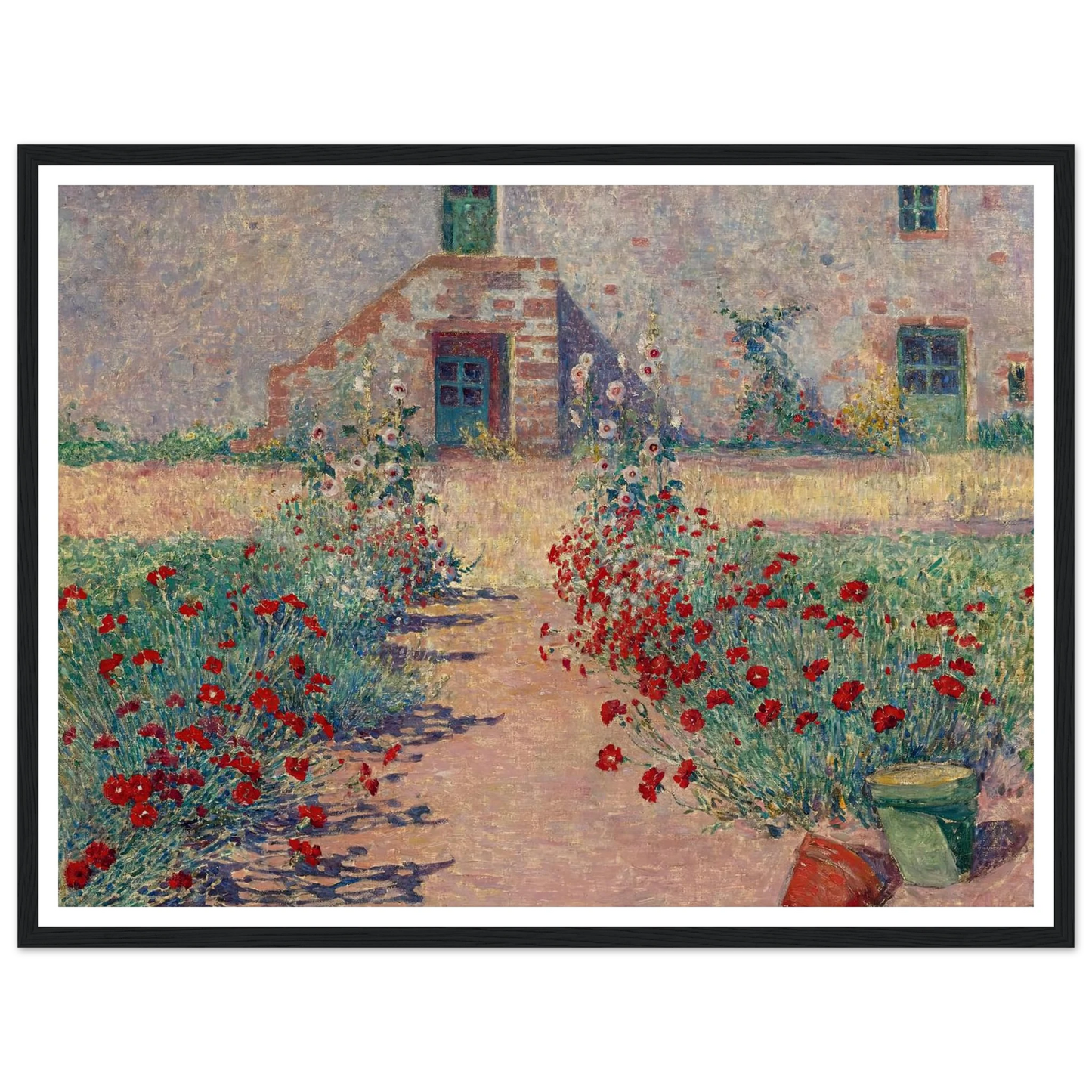 Aisle of Carnations in Kervaudu Art Print | Ferdinand du Puigaudeau - Framed Poster - 30x40 cm / 12x16″ - Black frame