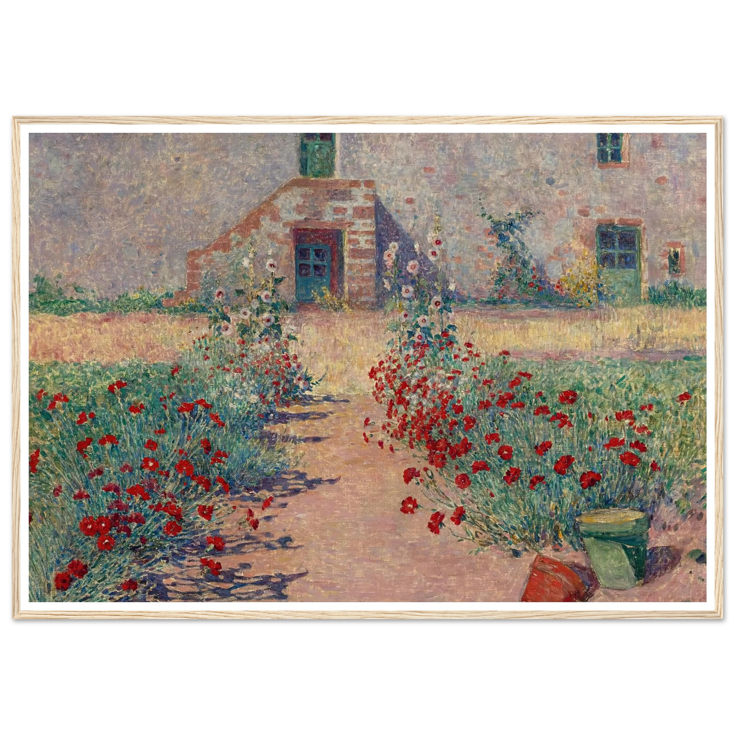 Aisle of Carnations in Kervaudu Art Print | Ferdinand du Puigaudeau - Framed Poster - 30x40 cm / 12x16″ - Black frame