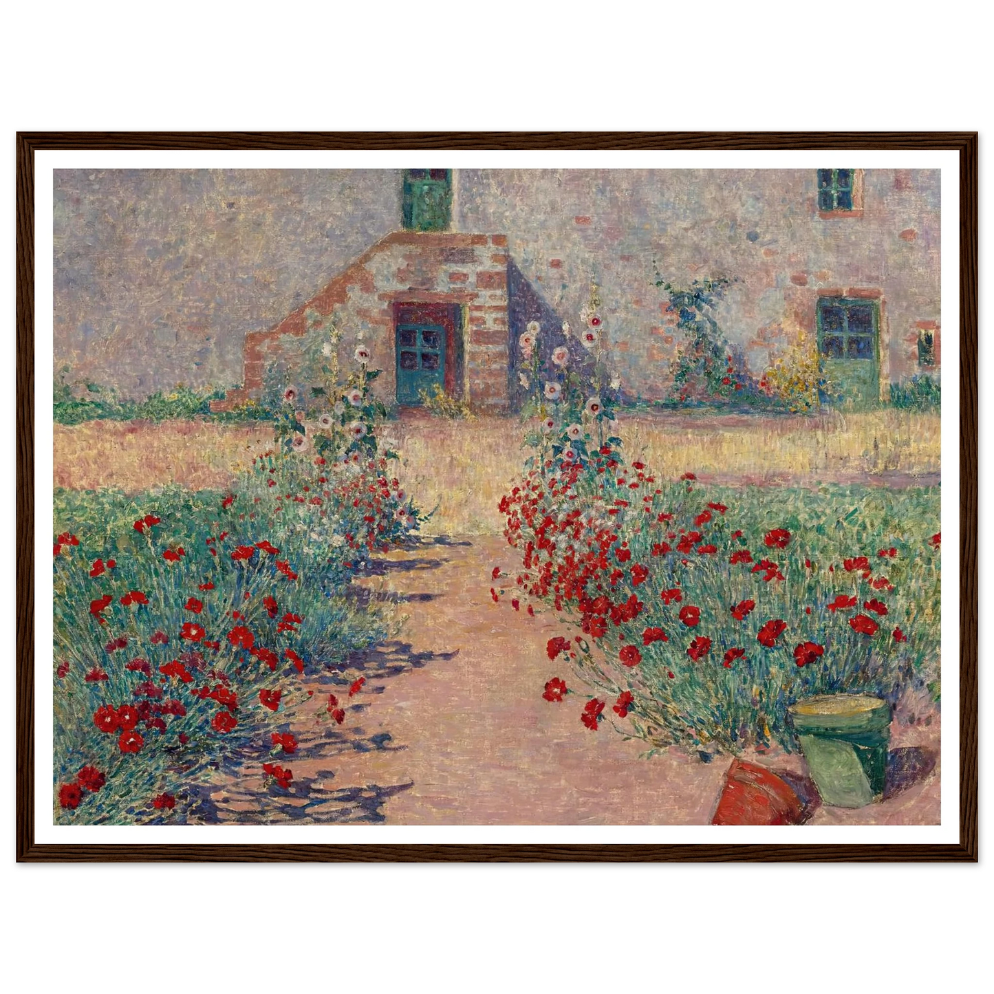 Aisle of Carnations in Kervaudu Art Print | Ferdinand du Puigaudeau - Framed Poster - 30x40 cm / 12x16″ - Black frame