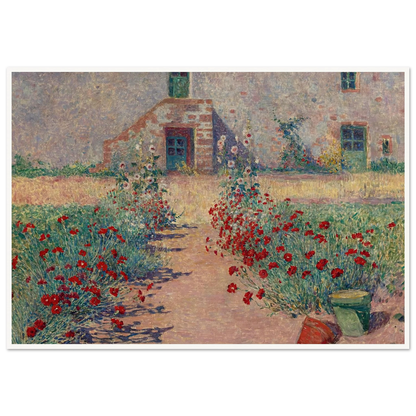 Aisle of Carnations in Kervaudu Art Print | Ferdinand du Puigaudeau - Framed Poster - 30x40 cm / 12x16″ - Black frame