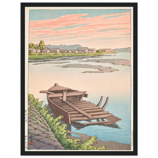 Akita Tsuchizaki (1928) Art Print | Kawase Hasui - Framed Poster - 30x40 cm / 12x16″ - Black frame