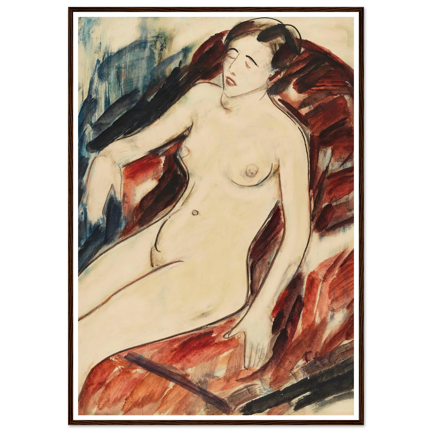 Akt (1922) Art Print | Christian Rohlfs - Framed Poster - 30x40 cm / 12x16″ - Black frame