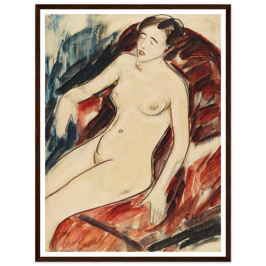 Akt (1922) Art Print | Christian Rohlfs - Framed Poster - 30x40 cm / 12x16″ - Black frame
