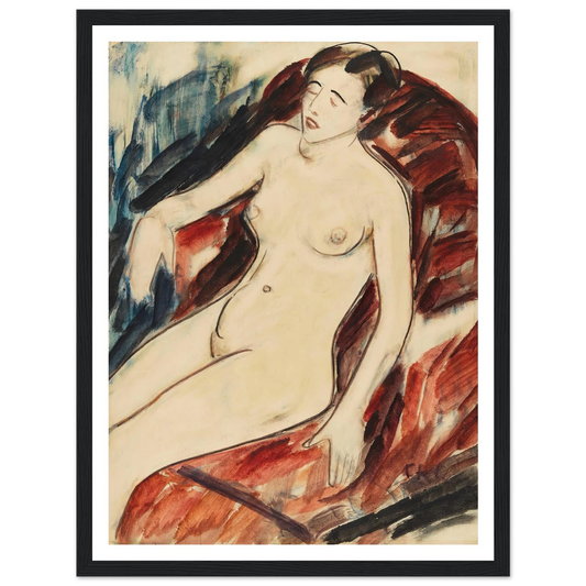 Akt (1922) Art Print | Christian Rohlfs - Framed Poster - 30x40 cm / 12x16″ - Black frame