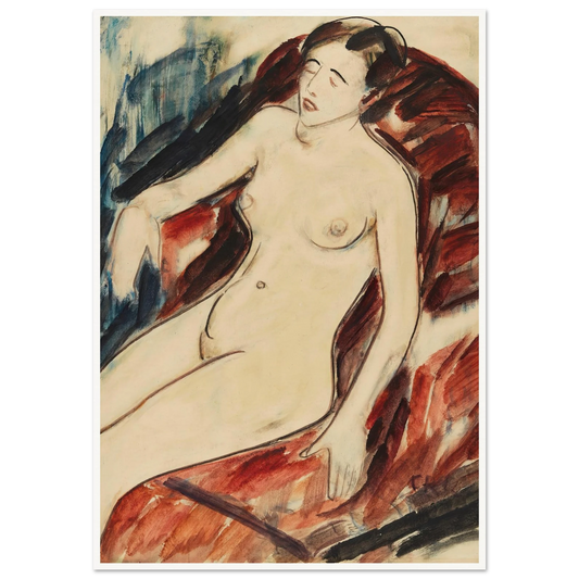 Akt (1922) Art Print | Christian Rohlfs - Framed Poster - 30x40 cm / 12x16″ - Black frame