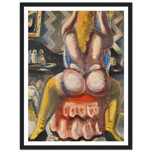 Akt auf rotem Sessel. Rückenakt auf rotem Sessel (1949) Art Print | Paul Kleinschmidt - Framed Poster - 30x40 cm / 12x16″ - Black frame