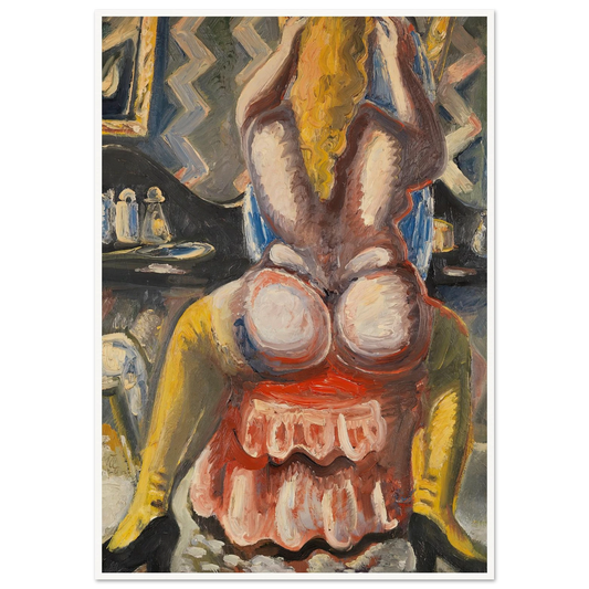 Akt auf rotem Sessel. Rückenakt auf rotem Sessel (1949) Art Print | Paul Kleinschmidt - Framed Poster - 30x40 cm / 12x16″ - Black frame