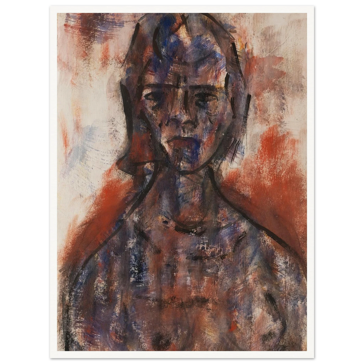 Aktstudie (1920) Art Print | Christian Rohlfs - Framed Poster - 30x40 cm / 12x16″ - Black frame