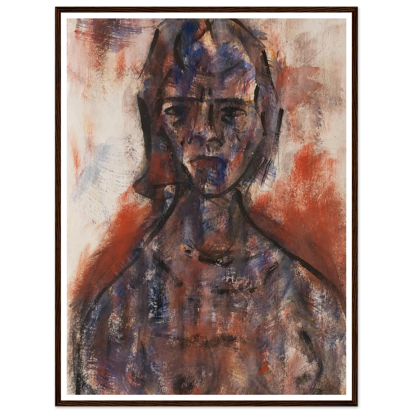 Aktstudie (1920) Art Print | Christian Rohlfs - Framed Poster - 30x40 cm / 12x16″ - Black frame