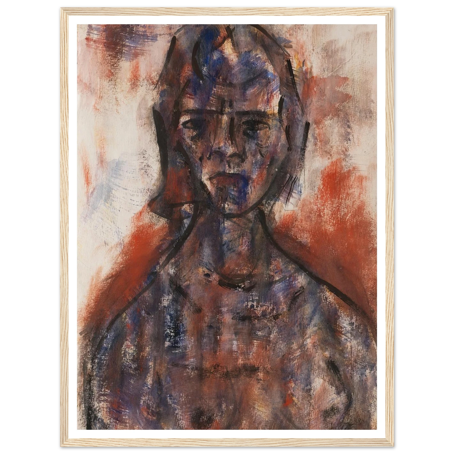 Aktstudie (1920) Art Print | Christian Rohlfs - Framed Poster - 30x40 cm / 12x16″ - Black frame