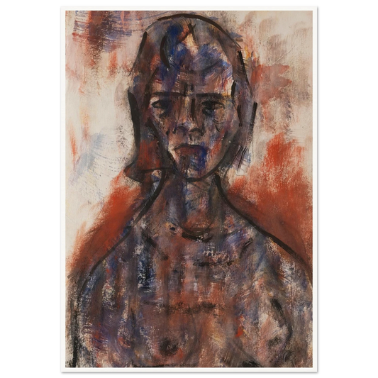 Aktstudie (1920) Art Print | Christian Rohlfs - Framed Poster - 30x40 cm / 12x16″ - Black frame