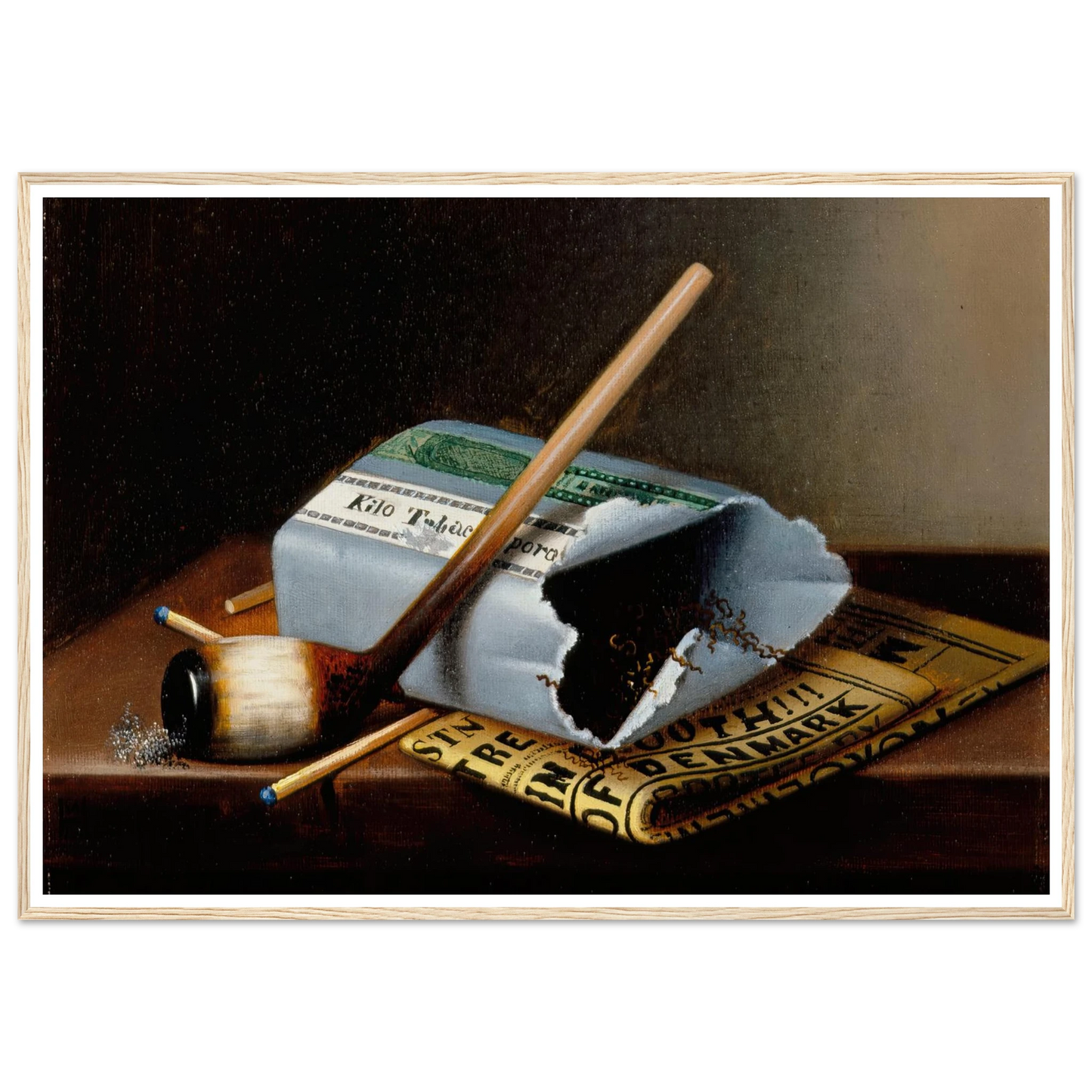 Alas, Poor Yorick (1877) Art Print | William Michael Harnett - Framed Poster - 30x40 cm / 12x16″ - Black frame