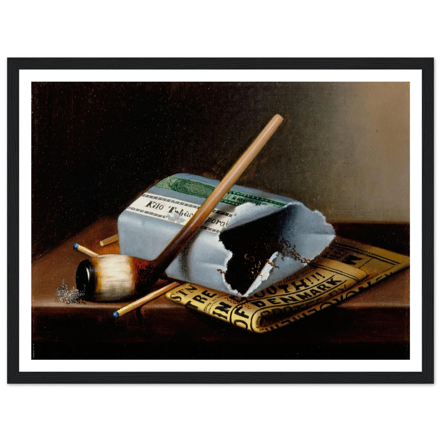 Alas, Poor Yorick (1877) Art Print | William Michael Harnett - Framed Poster - 30x40 cm / 12x16″ - Black frame