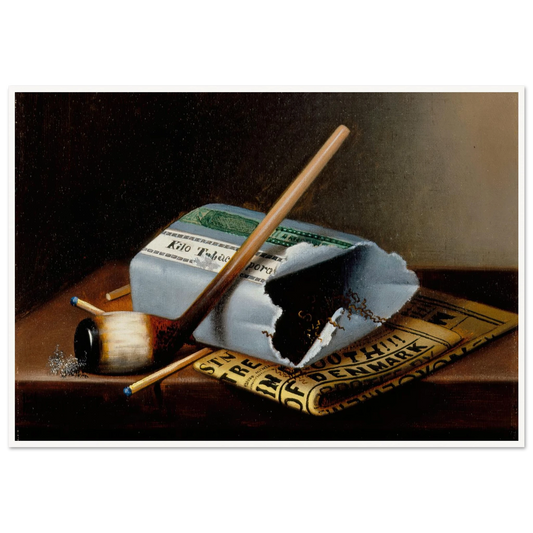 Alas, Poor Yorick (1877) Art Print | William Michael Harnett - Framed Poster - 30x40 cm / 12x16″ - Black frame