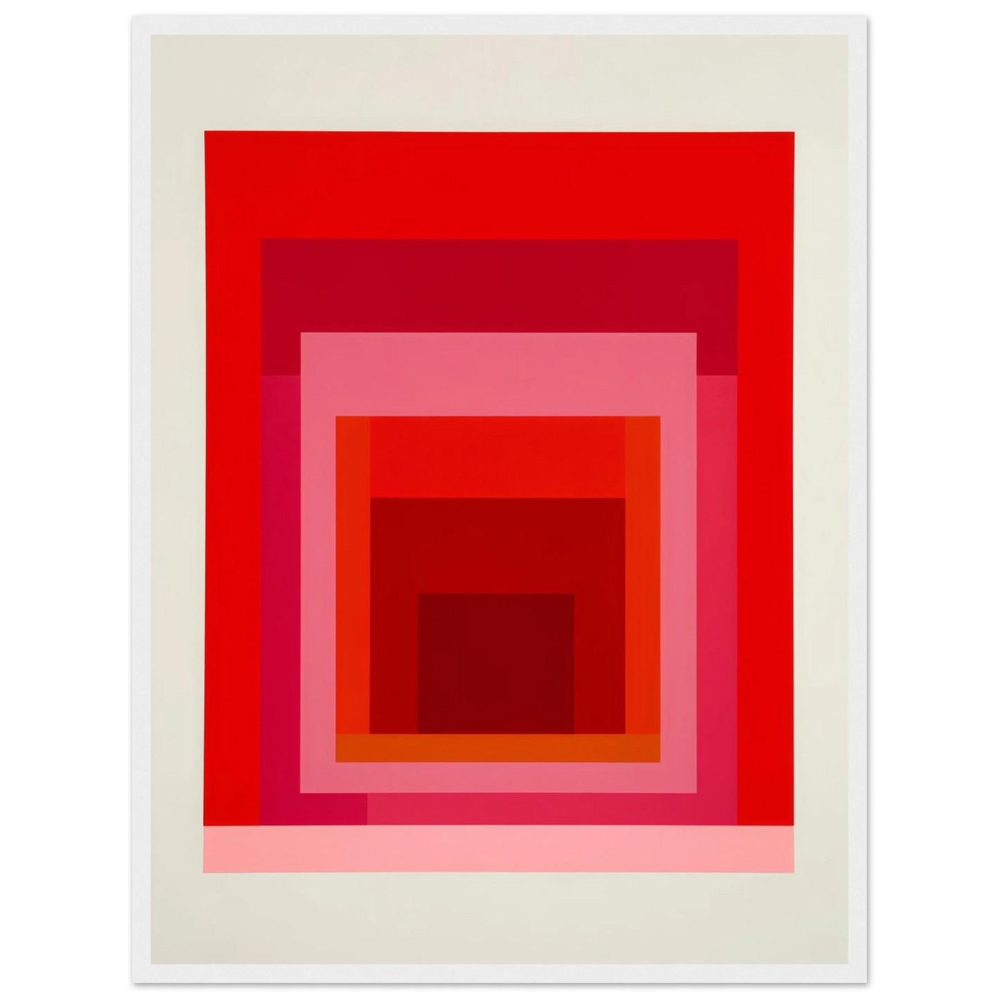 Albers Red Harmony - Framed Poster - 30x40 cm / 12x16″ - Black frame