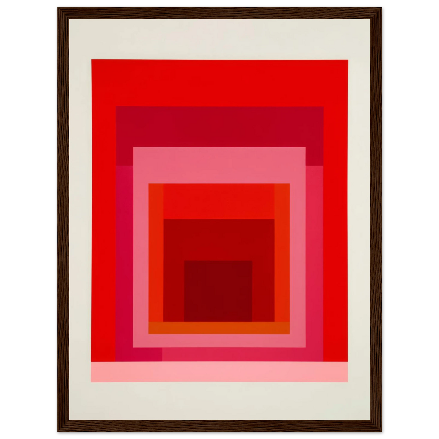 Albers Red Harmony - Framed Poster - 30x40 cm / 12x16″ - Black frame