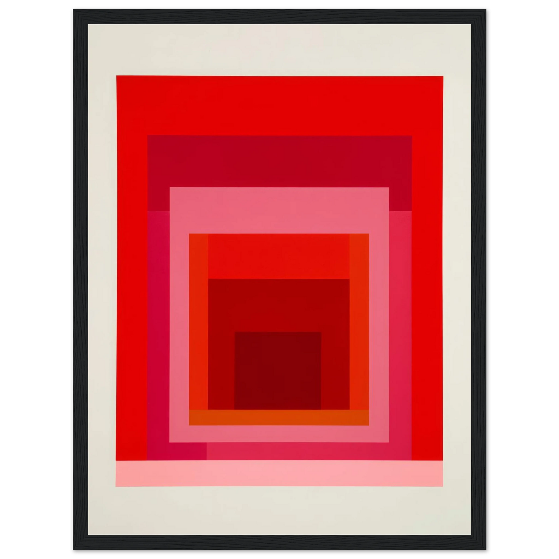 Albers Red Harmony - Framed Poster - 30x40 cm / 12x16″ - Black frame