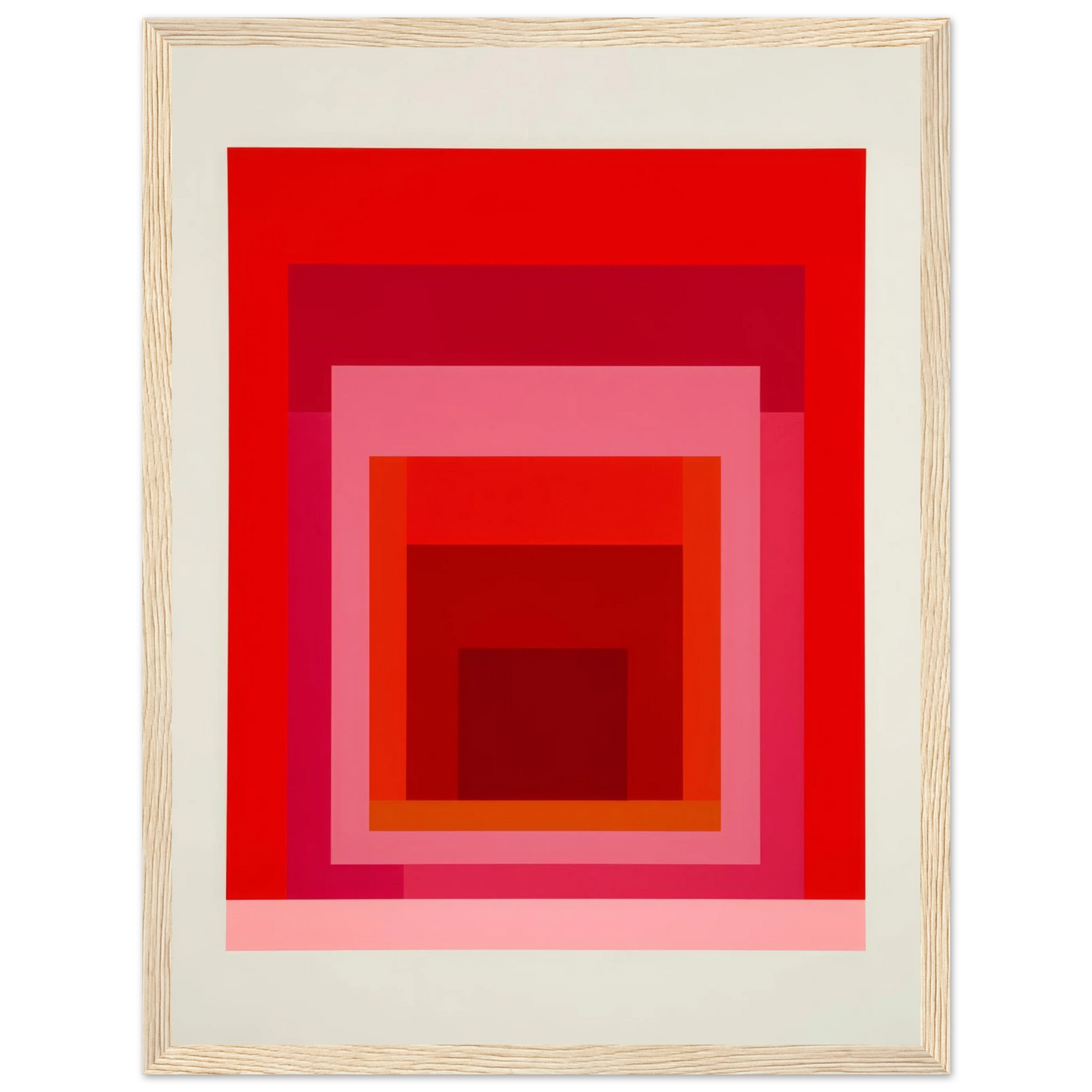 Albers Red Harmony - Framed Poster - 30x40 cm / 12x16″ - Black frame