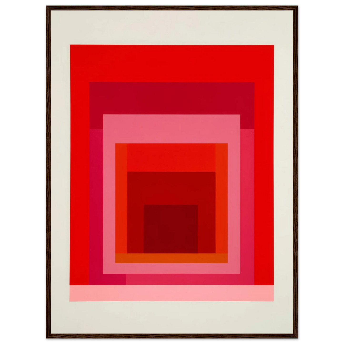 Albers Red Harmony - Framed Poster - 30x40 cm / 12x16″ - Black frame