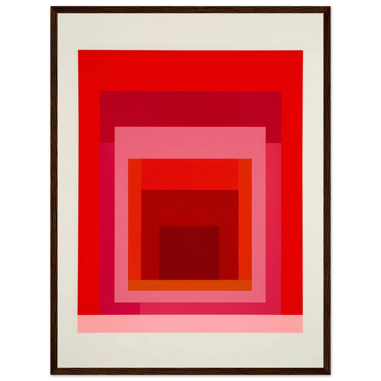 Albers Red Harmony - Framed Poster - 30x40 cm / 12x16″ - Black frame