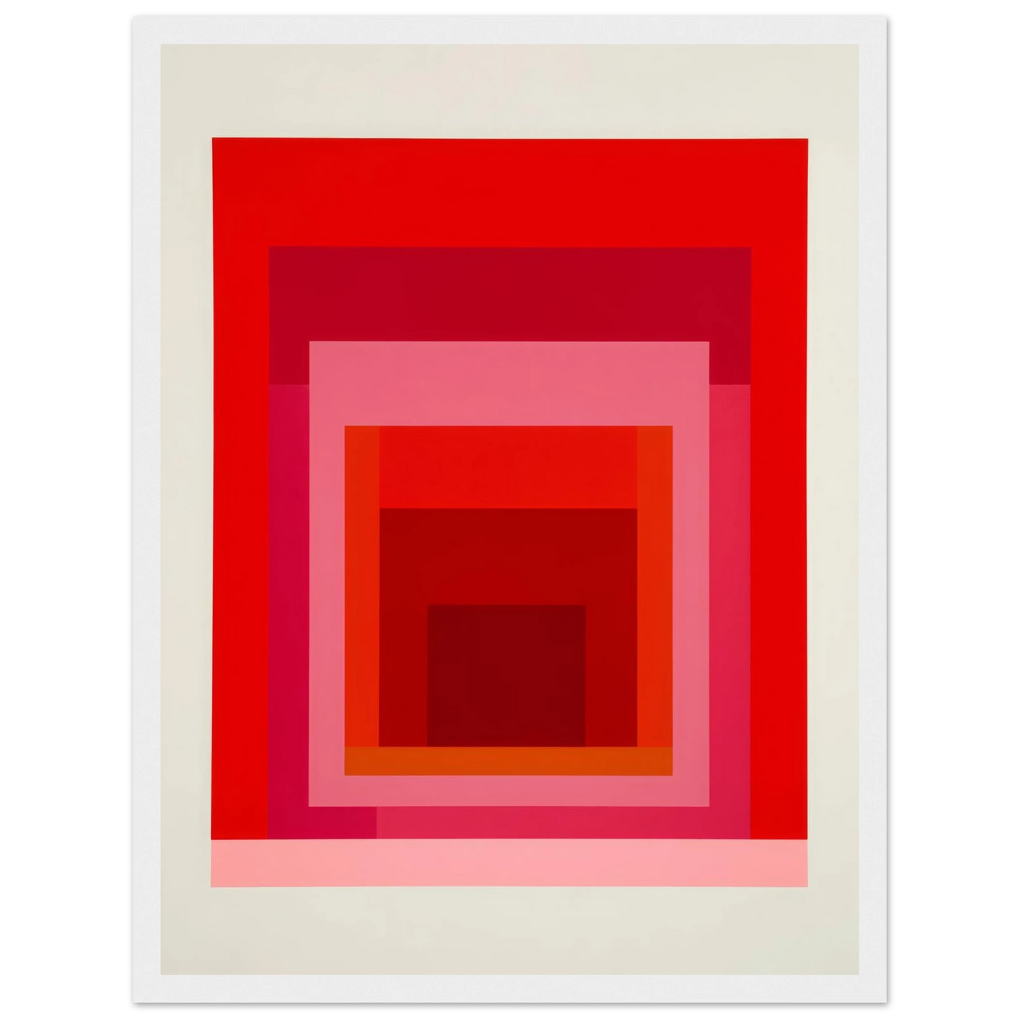 Albers Red Harmony - Framed Poster - 30x40 cm / 12x16″ - Black frame