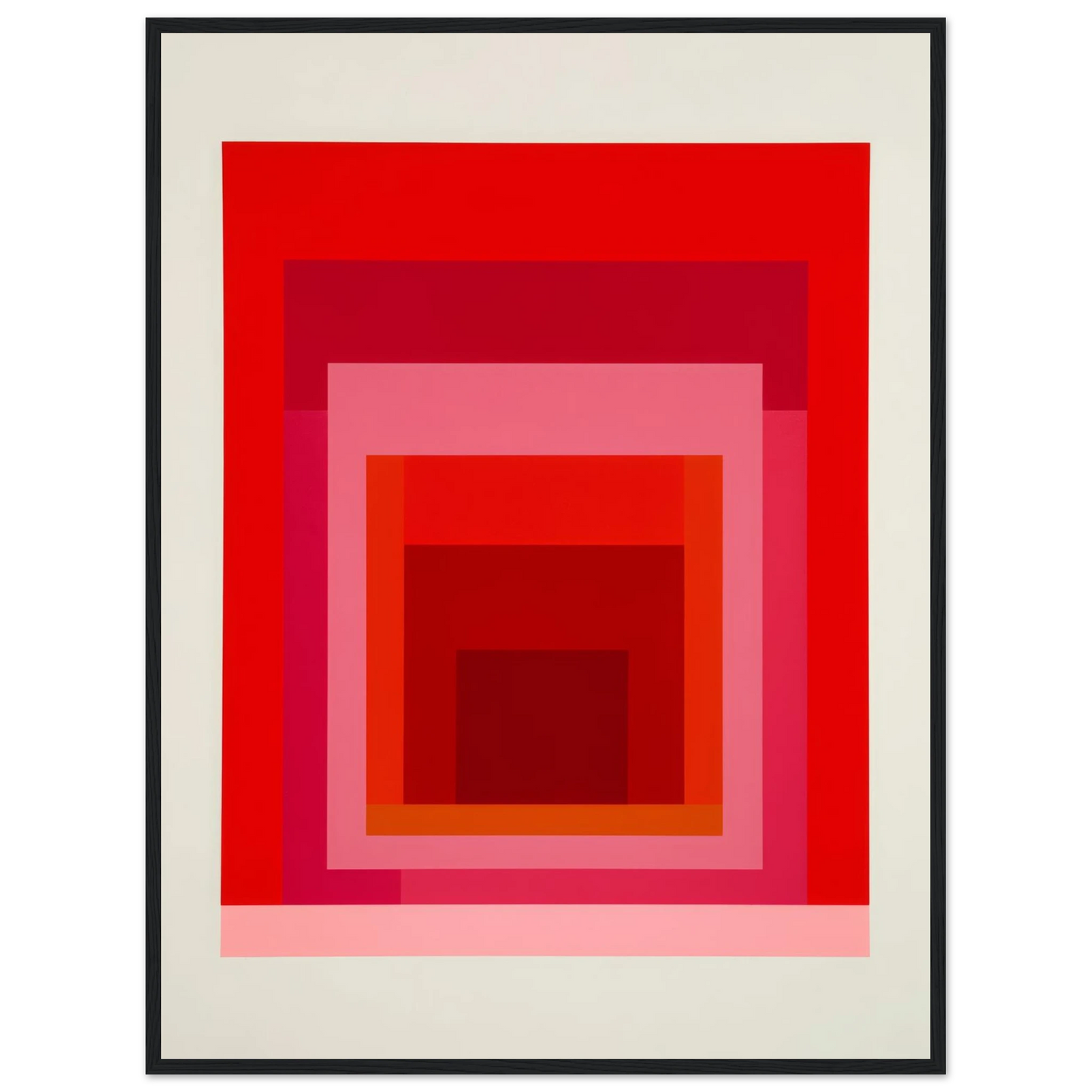Albers Red Harmony - Framed Poster - 30x40 cm / 12x16″ - Black frame
