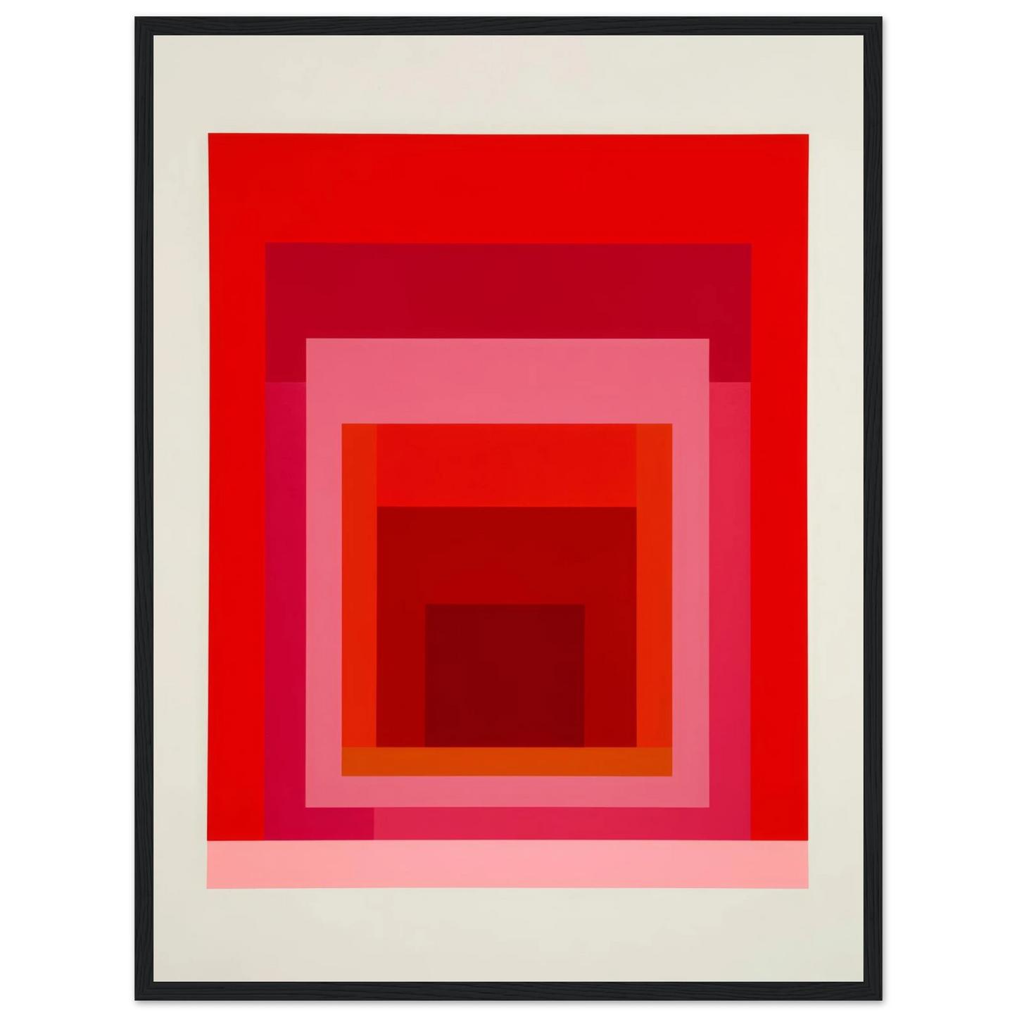 Albers Red Harmony - Framed Poster - 30x40 cm / 12x16″ - Black frame