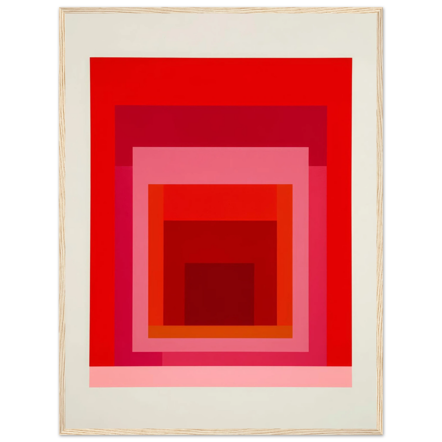 Albers Red Harmony - Framed Poster - 30x40 cm / 12x16″ - Black frame