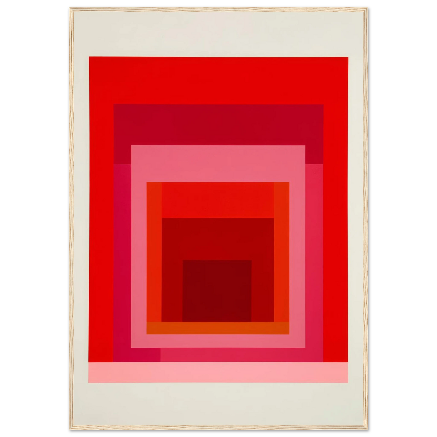 Albers Red Harmony - Framed Poster - 30x40 cm / 12x16″ - Black frame