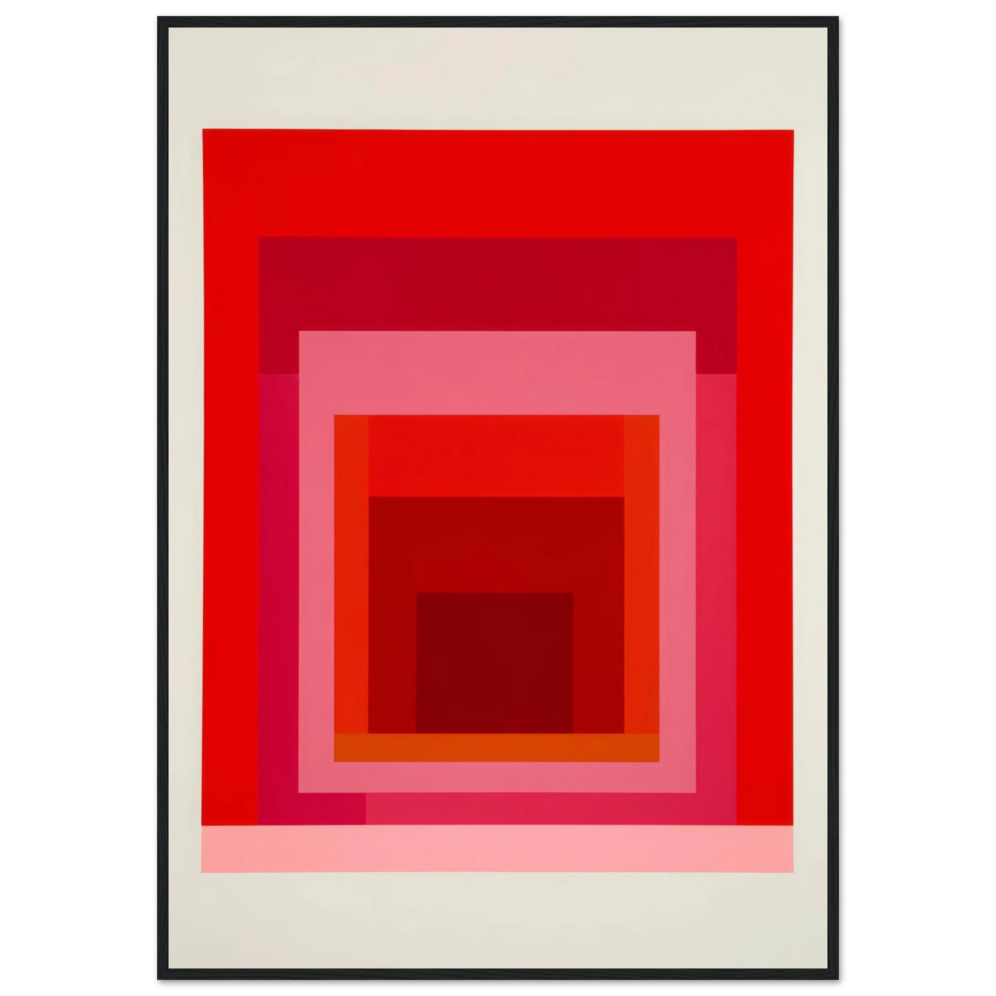 Albers Red Harmony - Framed Poster - 30x40 cm / 12x16″ - Black frame
