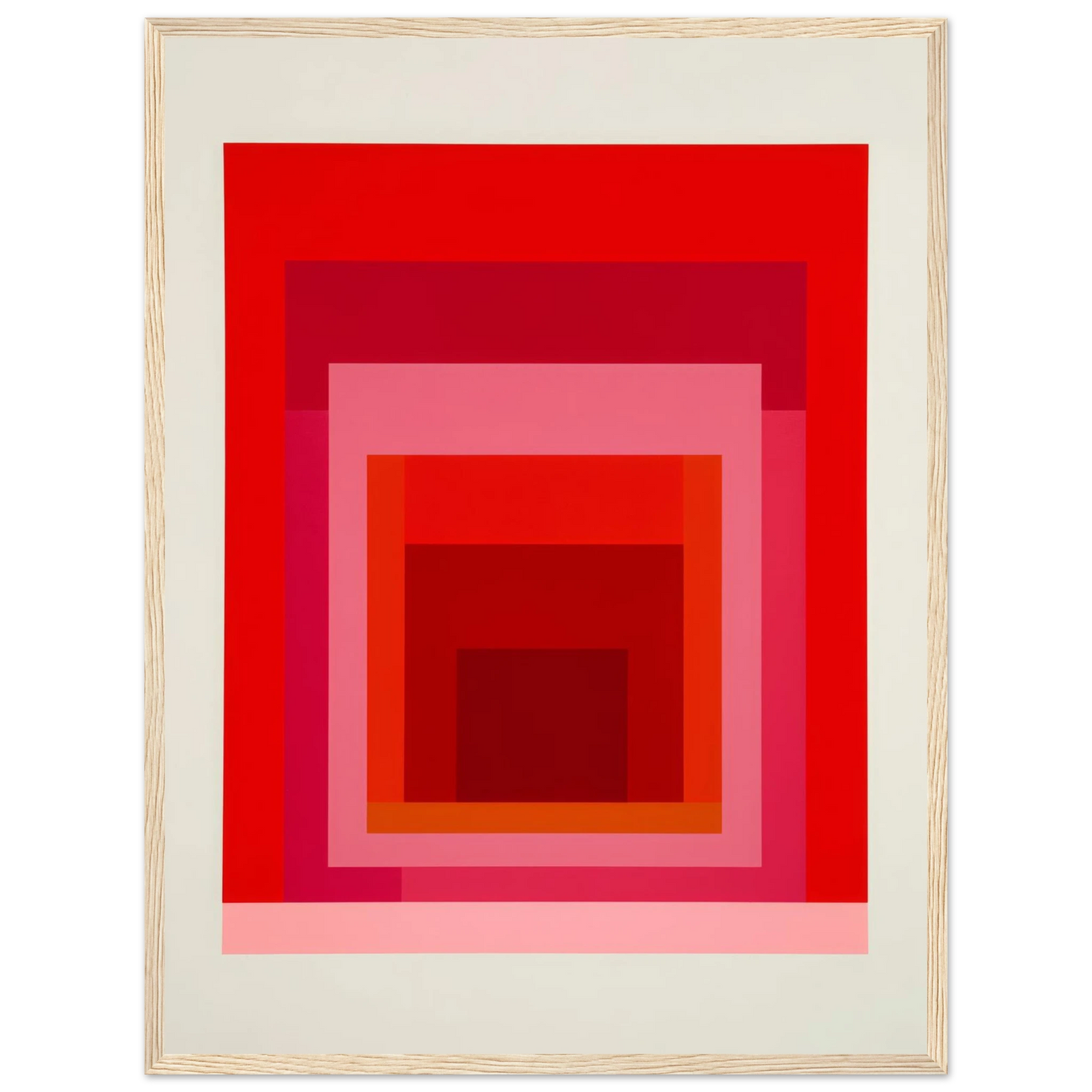Albers Red Harmony - Framed Poster - 30x40 cm / 12x16″ - Black frame