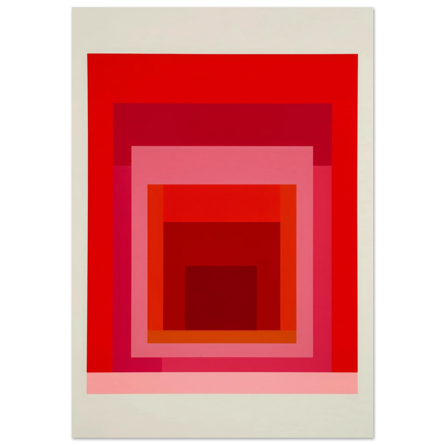 Albers Red Harmony - Framed Poster - 30x40 cm / 12x16″ - Black frame