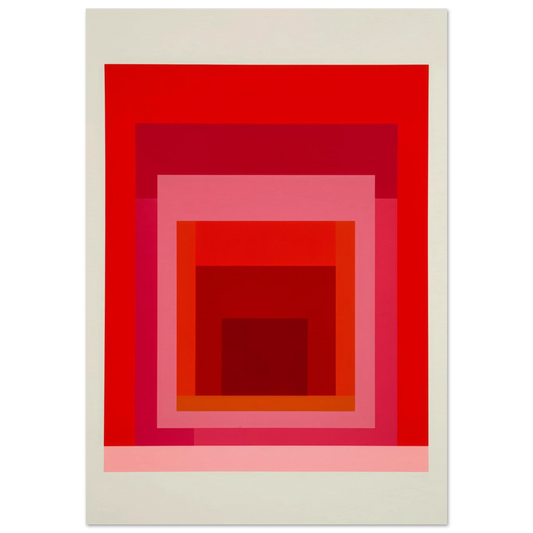 Albers Red Harmony - Framed Poster - 30x40 cm / 12x16″ - Black frame