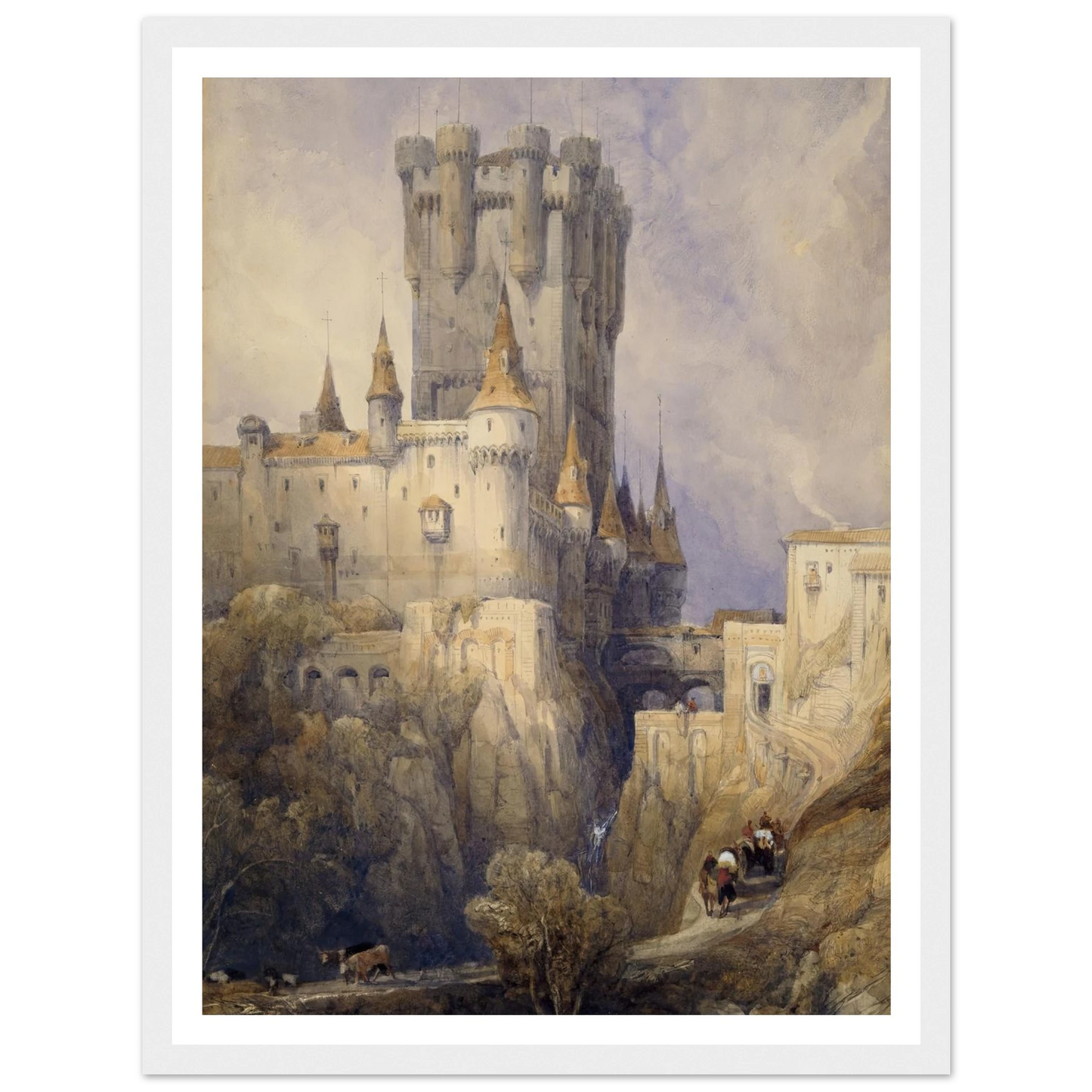 Alcazar, Segovia, Spain (1836) Art Print | David Roberts - Framed Poster - 30x40 cm / 12x16″ - Black frame