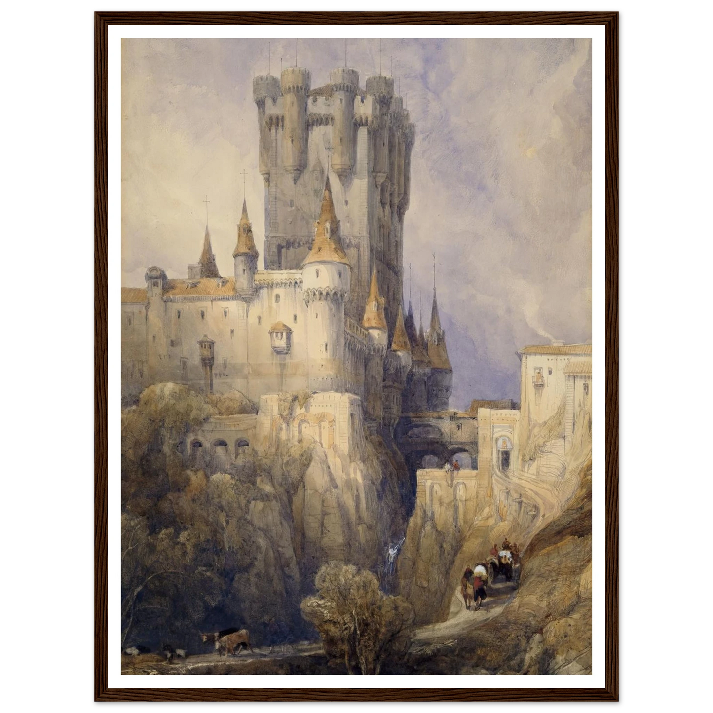 Alcazar, Segovia, Spain (1836) Art Print | David Roberts - Framed Poster - 30x40 cm / 12x16″ - Black frame