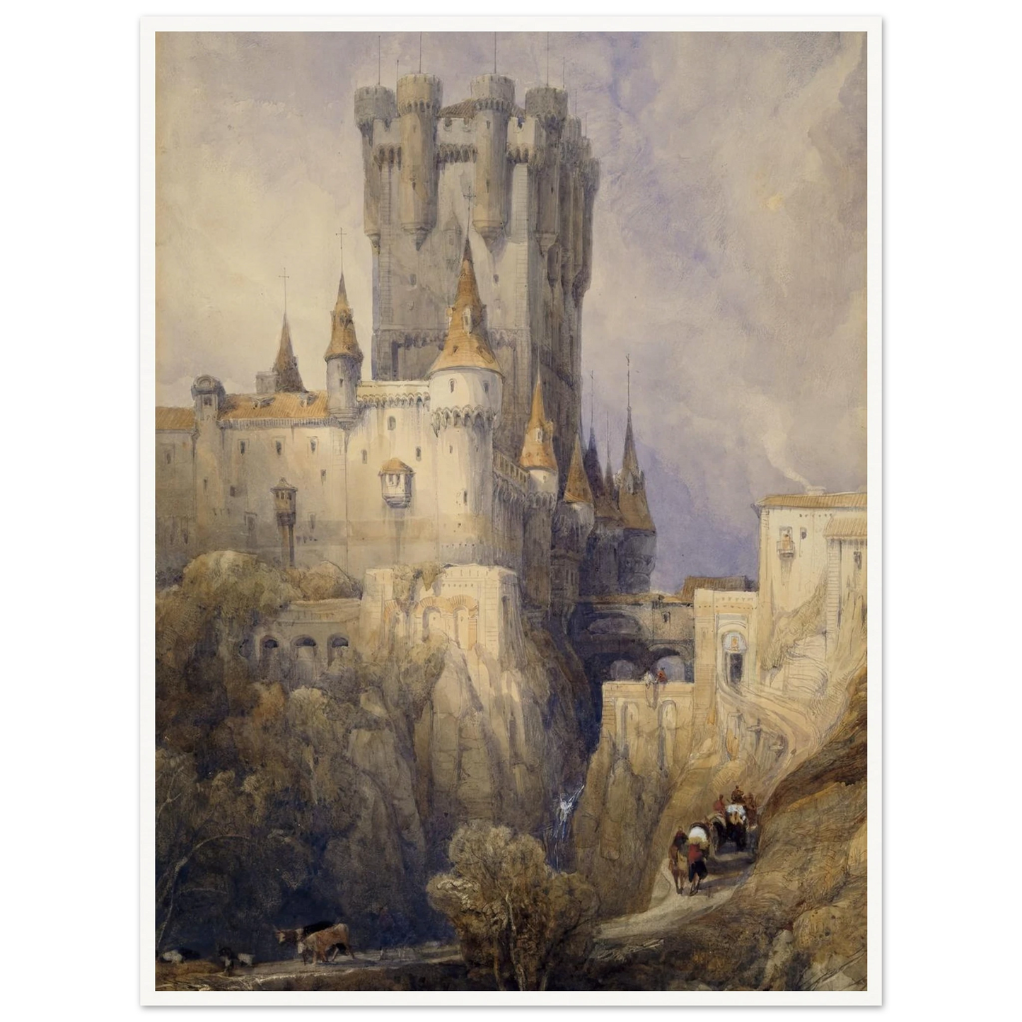 Alcazar, Segovia, Spain (1836) Art Print | David Roberts - Framed Poster - 30x40 cm / 12x16″ - Black frame