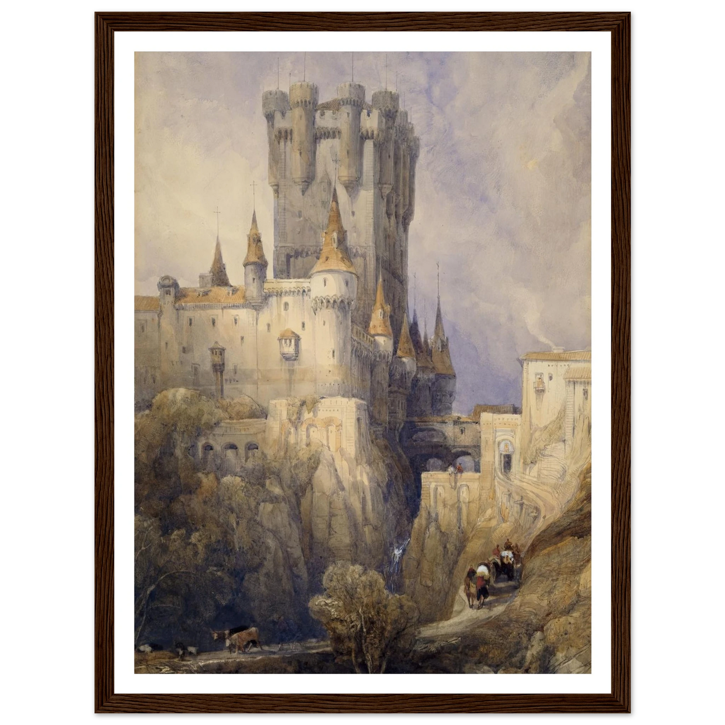 Alcazar, Segovia, Spain (1836) Art Print | David Roberts - Framed Poster - 30x40 cm / 12x16″ - Black frame