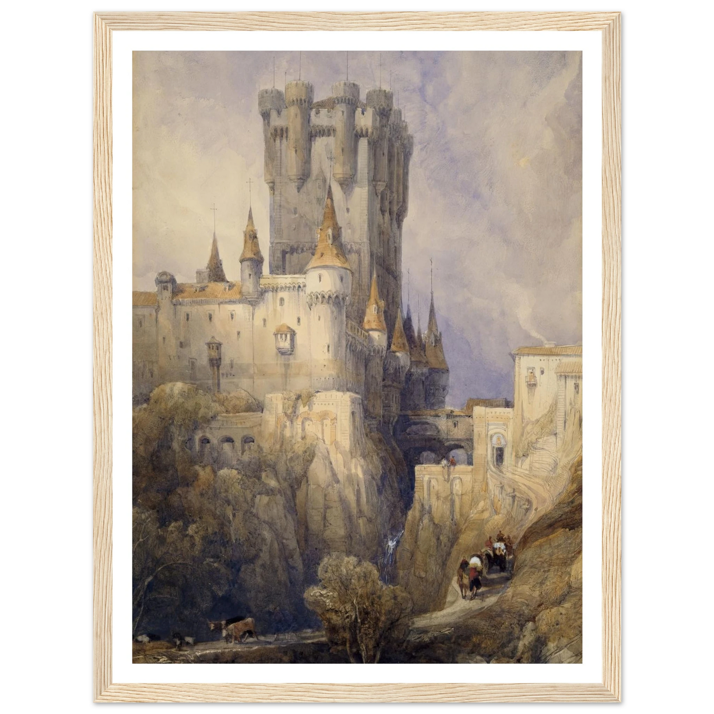 Alcazar, Segovia, Spain (1836) Art Print | David Roberts - Framed Poster - 30x40 cm / 12x16″ - Black frame
