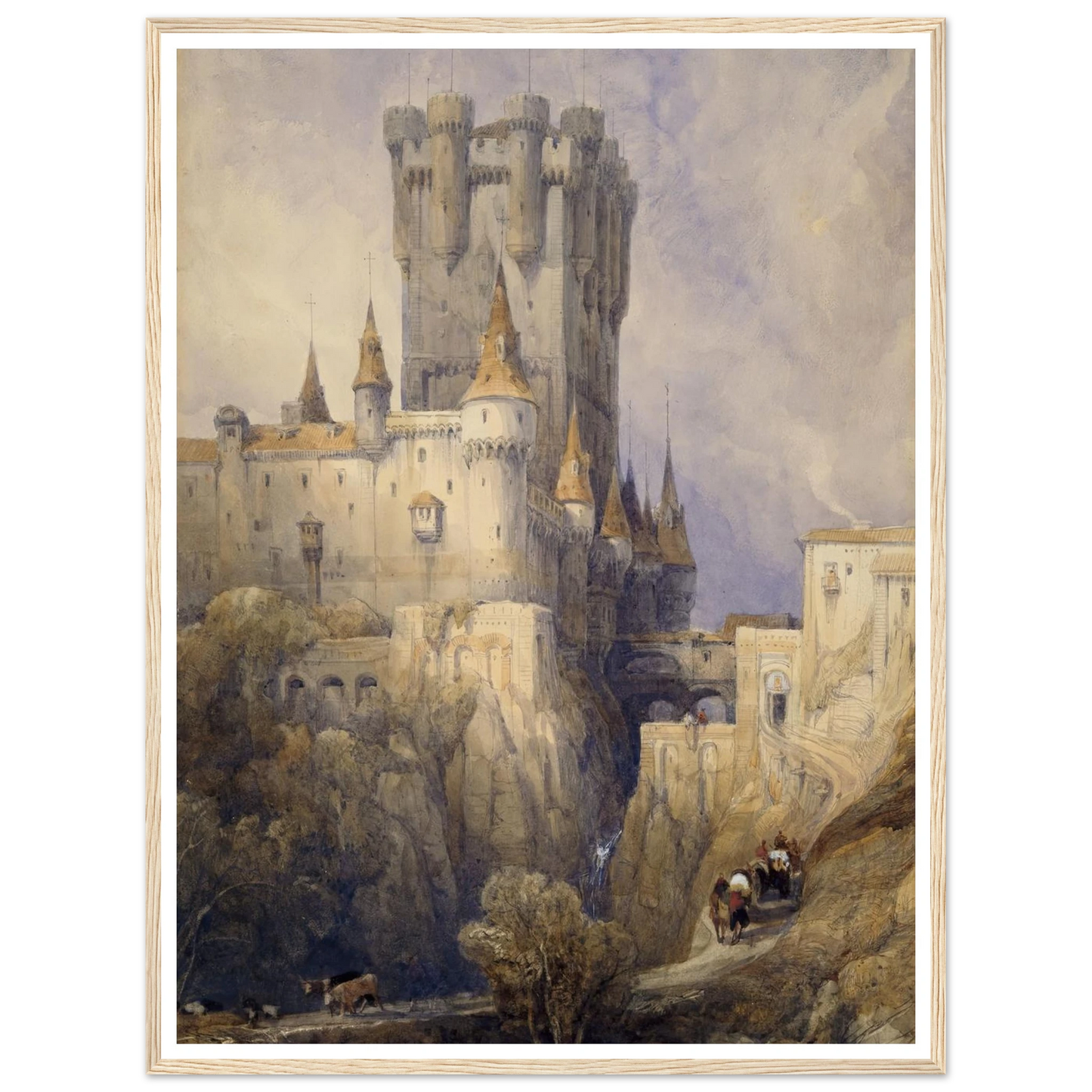 Alcazar, Segovia, Spain (1836) Art Print | David Roberts - Framed Poster - 30x40 cm / 12x16″ - Black frame
