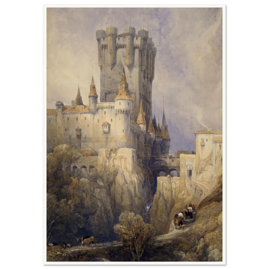 Alcazar, Segovia, Spain (1836) Art Print | David Roberts - Framed Poster - 30x40 cm / 12x16″ - Black frame