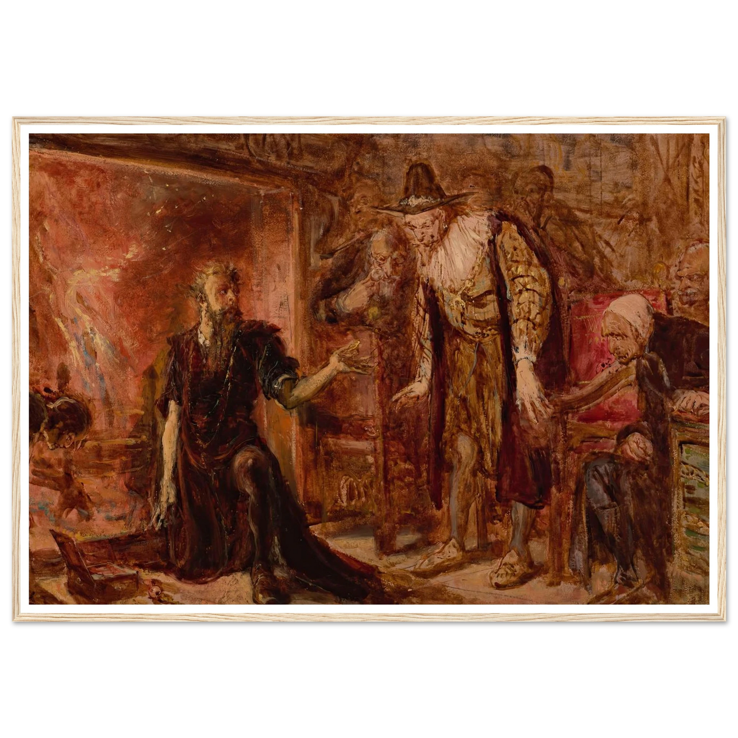 Alchemist Sendivogius and Sigismund III, sketch (1867) Art Print | Jan Matejko - Framed Poster - 30x40 cm / 12x16″ - Black frame