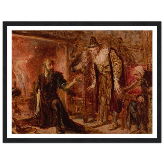 Alchemist Sendivogius and Sigismund III, sketch (1867) Art Print | Jan Matejko - Framed Poster - 30x40 cm / 12x16″ - Black frame